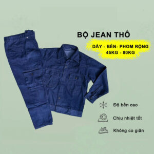 Alternative view of Quần áo bảo hộ lao động thợ hàn thợ điện vải jean bò L2