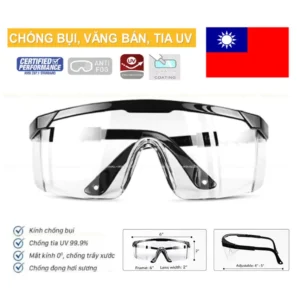 Combo Kính bảo hộ thợ hàn vuông trong, Kính đi xe SafeMall dkt trắng / đen thời trang, chống bụi, tia UV, văng bắn