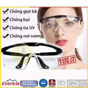 Kính bảo hộ cao cấp chống bụi, chống tia UV nhập khẩu Chính hãng Everest EV-105 Đài Loan